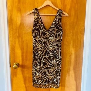 Forever 21 Geometric Metallic Party Dress